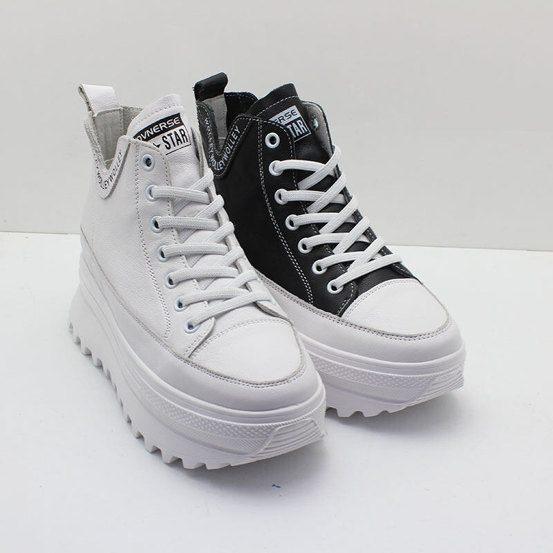 Fuguiniao Counter 2021 Autumn New Casual High-Top Lace-up round Toe Platform Women's Shoes Mw12d767c 9