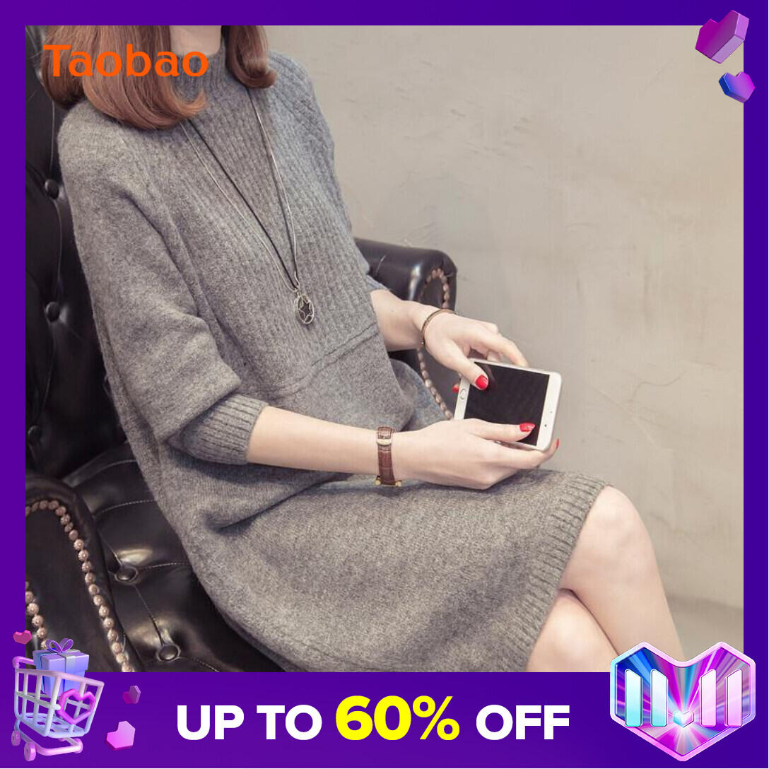 Half-high Collar Sweater Mid-Length Bottoming Shirt Autumn and Winter Clothing New Loose Korean Style Solid Color Super Popular Pullover Women's Sweater