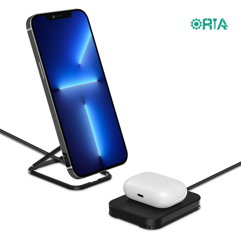 ORIA Wireless Charger Mini Foldable Magnetic Wireless Charging Pad Compatible for iPhone 13/12/SE/11 for Samsung Galaxy, for AirPods Pro