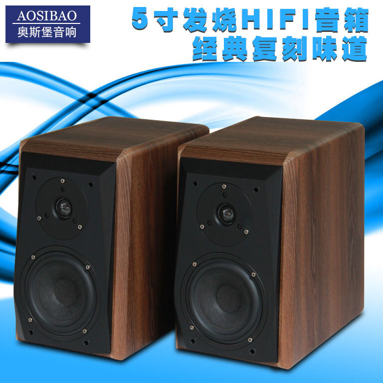 British Osburg 5-Inch Fever Bookshelf Speaker HiFi Audio Passive Two-Frequency Solid Wood Home High Fidelity