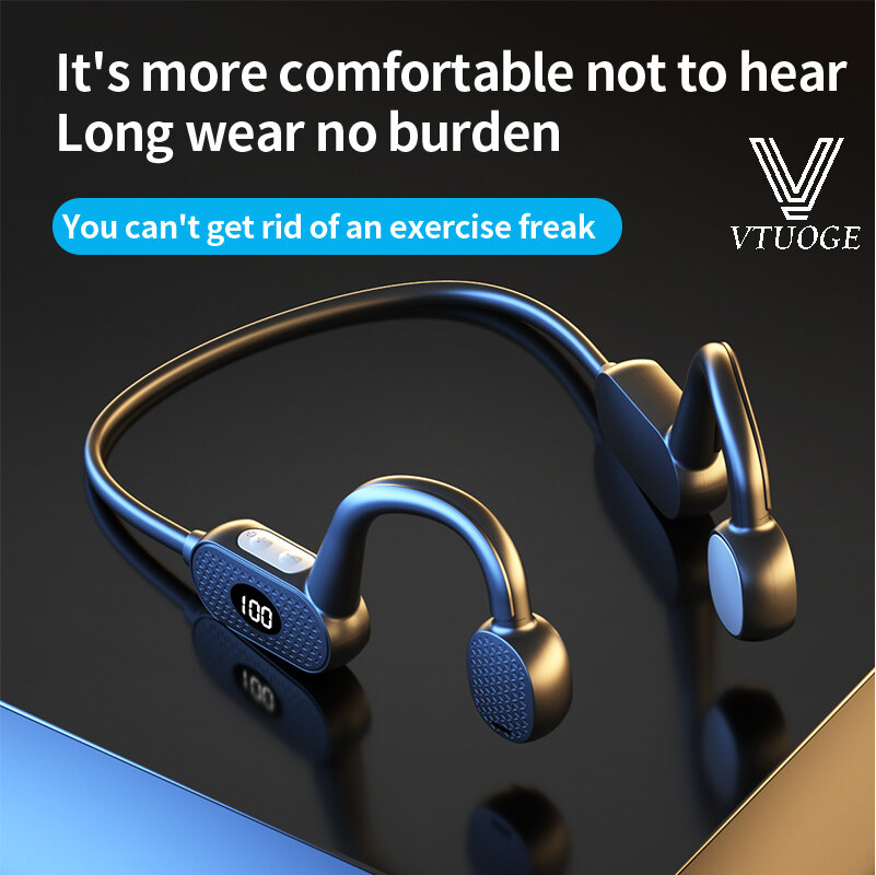 VTUOGE Bone Conduction Bluetooth Earphones Wireless Headphones Sports Earphone Bluetooth Headset Handsfree Earbuds With microphone For Running Gaming Headset