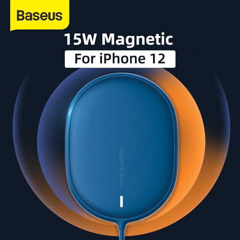 Baseus Slim Magnetic Wireless Charger Pad 15W PD Fast Charging For iPhone 12 Pro Max 360 Degree Rotation Wireless Phone Charger