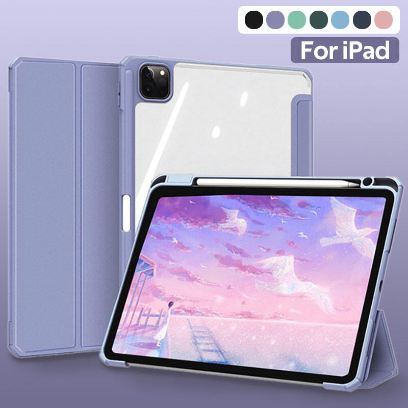 Case For Ipad 10 12.9 2022 2021 Mini 6 Pro 11 9th Generation Case 10.2 2018 9.7 5/6th Air 2/3/4 10.5 10.9 PU Silicon Transparent Cover Funda