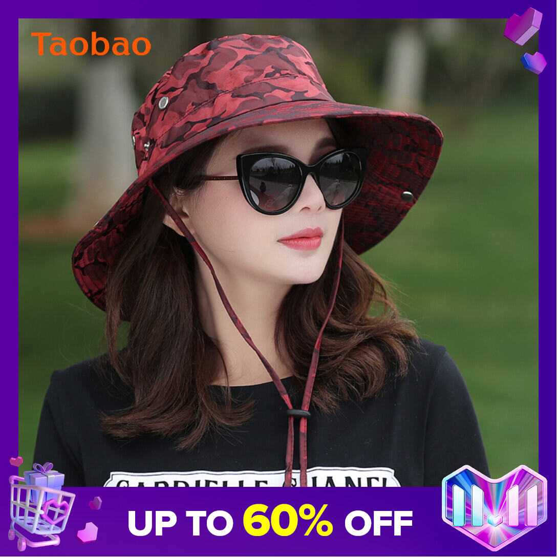 Summer Hat Female Camouflage Sun Hat Ladies Outdoor Cycling Fishing Mountaineering Sports Sun Protection Fisherman Basin Hat