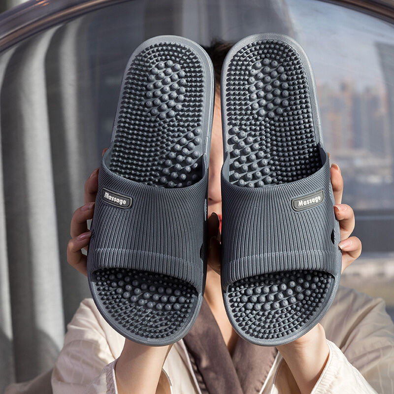 Men's Foot Particle Massage Slippers Summer Indoor Home Non-Slip Bathroom Bath Soft Bottom Couple's Home