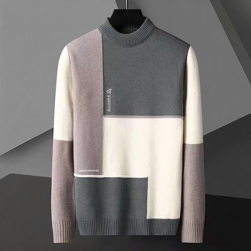Sweater Men's Autumn and Winter Youth High School Junior High School Students Thin Fashion Brand Woolen Sweater Korean Fashion Autumn Handsome