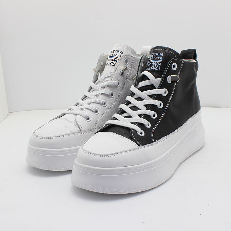 FGN Counter 2021 Spring New Casual All-Match Pure Leather round Toe Lace-up Muffin Women's Shoes Chic 9