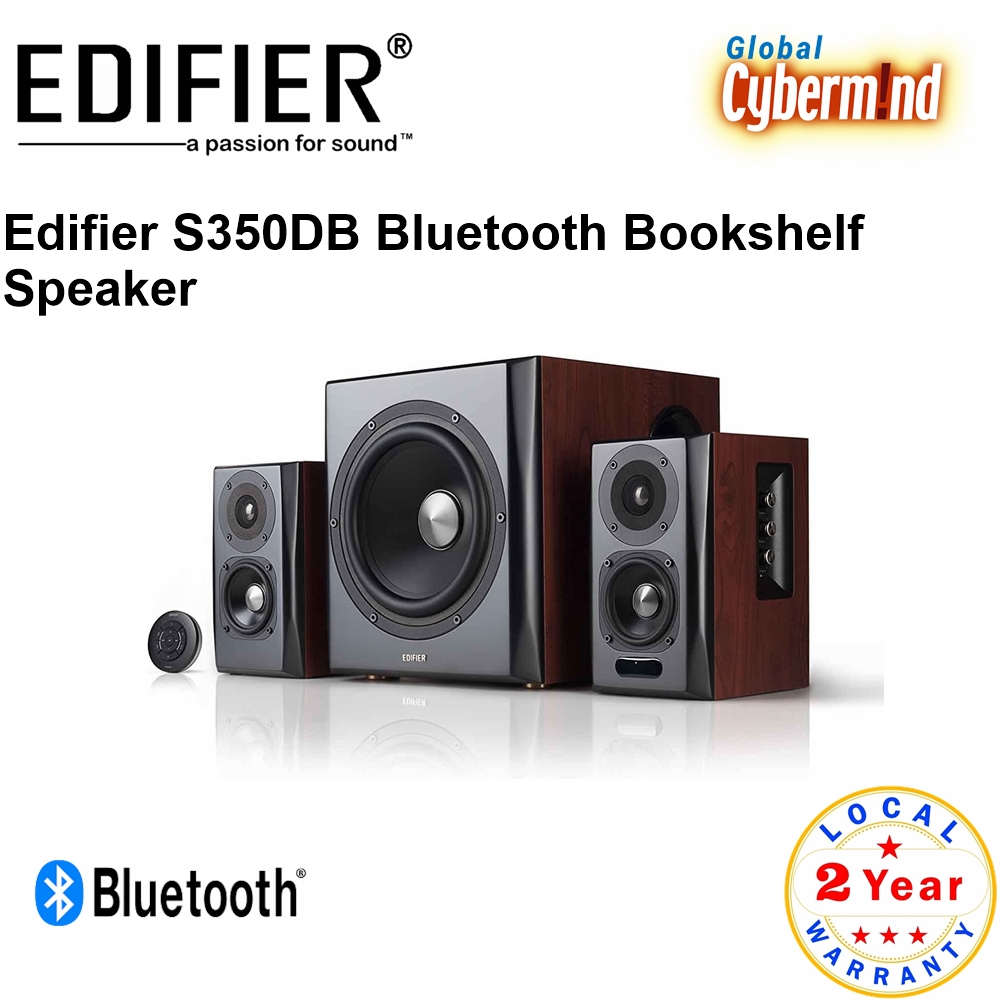 Edifier S350DB 150W Bookshelf Speaker and Subwoofer 2.1 Speaker System, Bluetooth v4.1 aptX Wireless Sound, Titanium Dome Tweeters and 8 Subwoofer (Brought to you by Global Cybermind) edifier