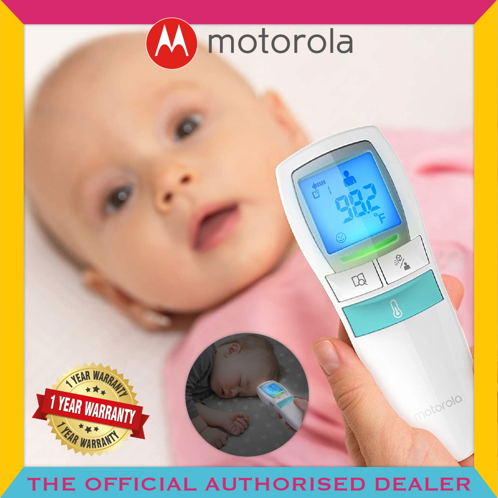Motorola® Care+ Non-Contact Forehead & Liquid Baby Thermometer