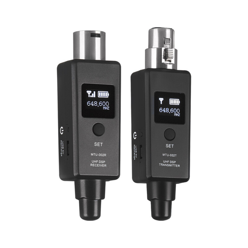 UHF Microphone Wireless Transmitter Receiver Guitar Audio Transmission System XLR Connection Built-in Rechargeable Battery