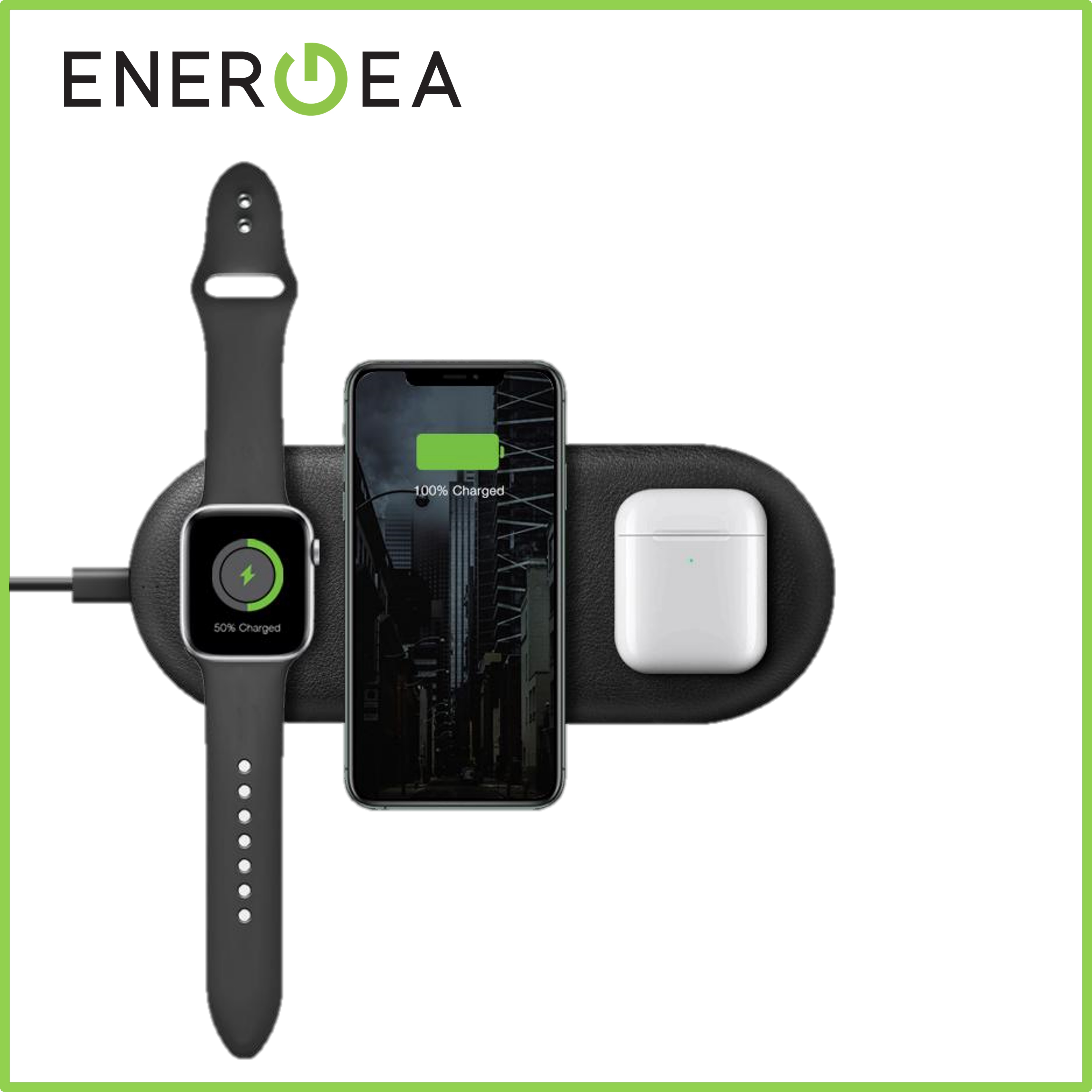 ENERGEA Widisc Trio 3 in 1 Fast Wireless Charging Pad 5W/7.5W/10W Watch Charger Not Included