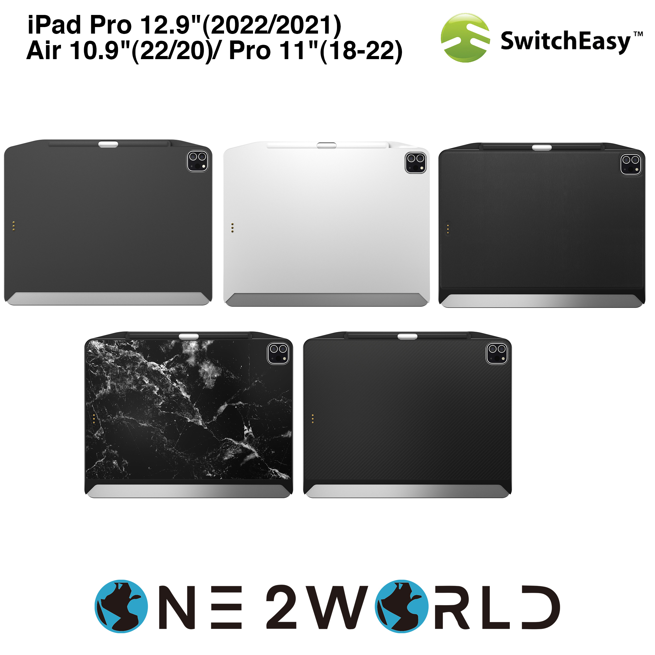 SwitchEasy CoverBuddy Case and Case 2.0 for iPad Air 10.9" & iPad Pro 11" and iPad Pro 12.9" Keyboard Compatible w/ Pencil Holder
