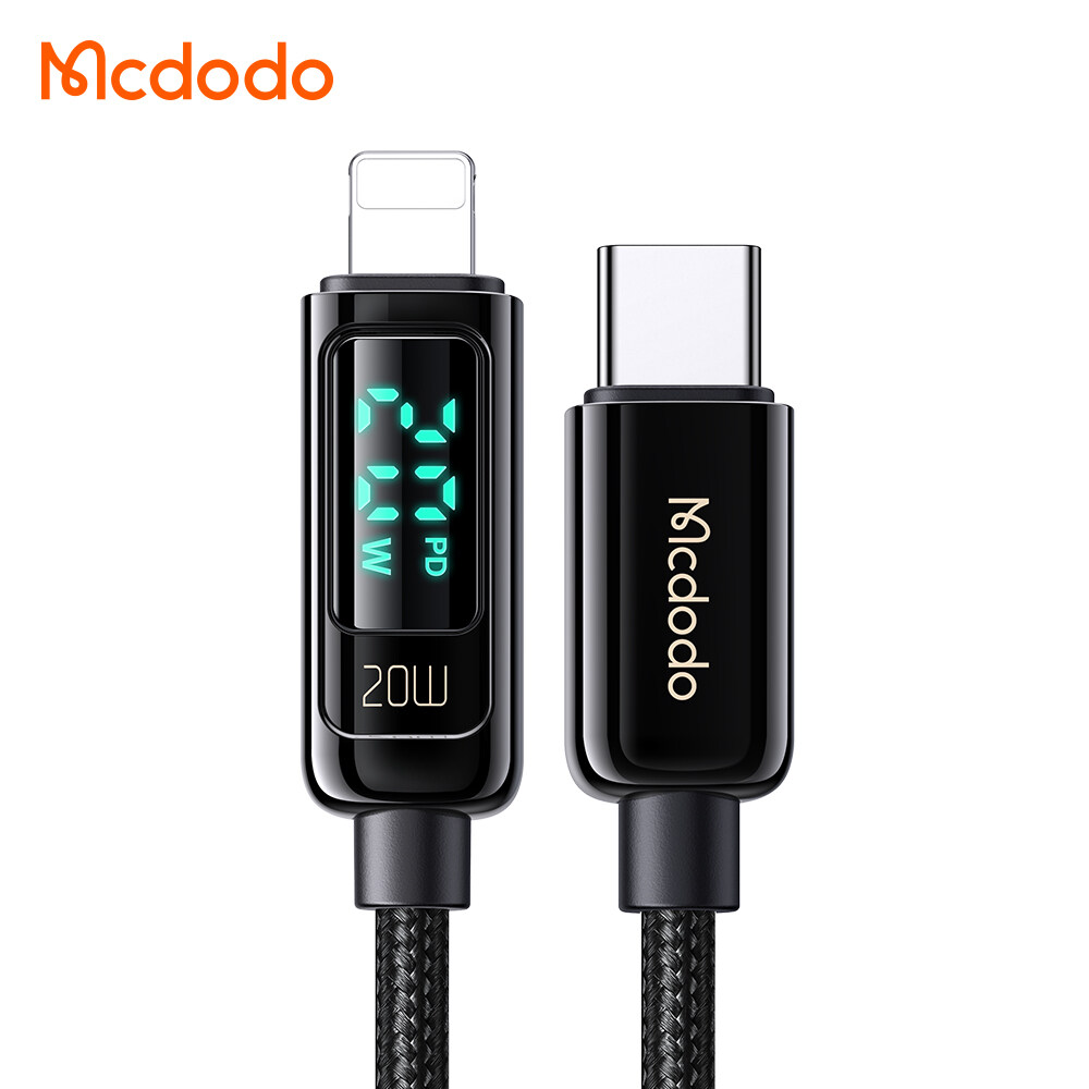 Mcdodo PD 20W USB Type C to Lightning 3A Fast Charging Cable For iPhone 13 12 11 Pro Max X XS 8 iPad Pro Digital Display Data Cord