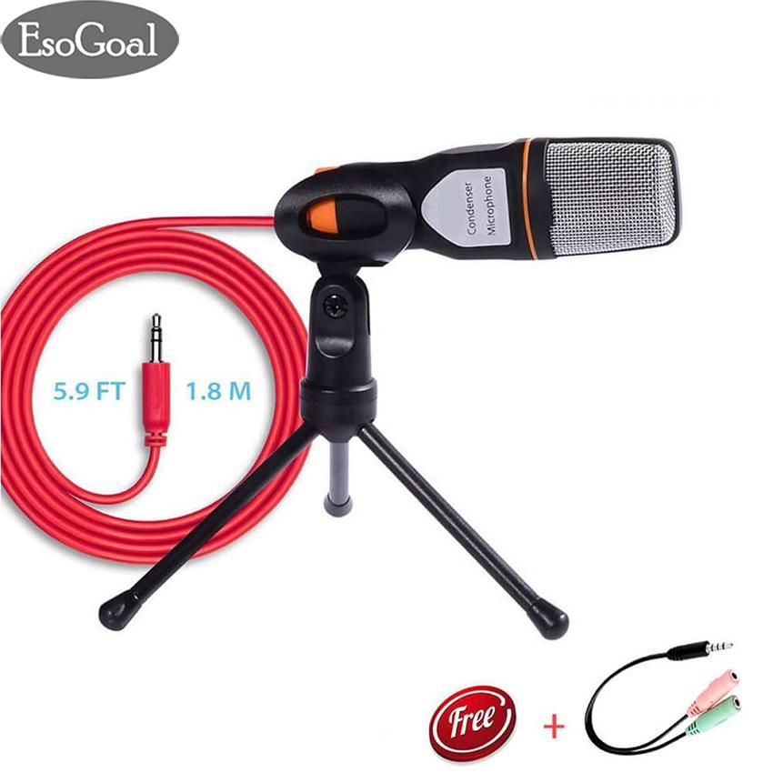 EsoGoal Professional Condenser Sound Podcast Studio Recording Microphone Mic with Tripod Stand for PC Laptop Computer  (Black) - intl