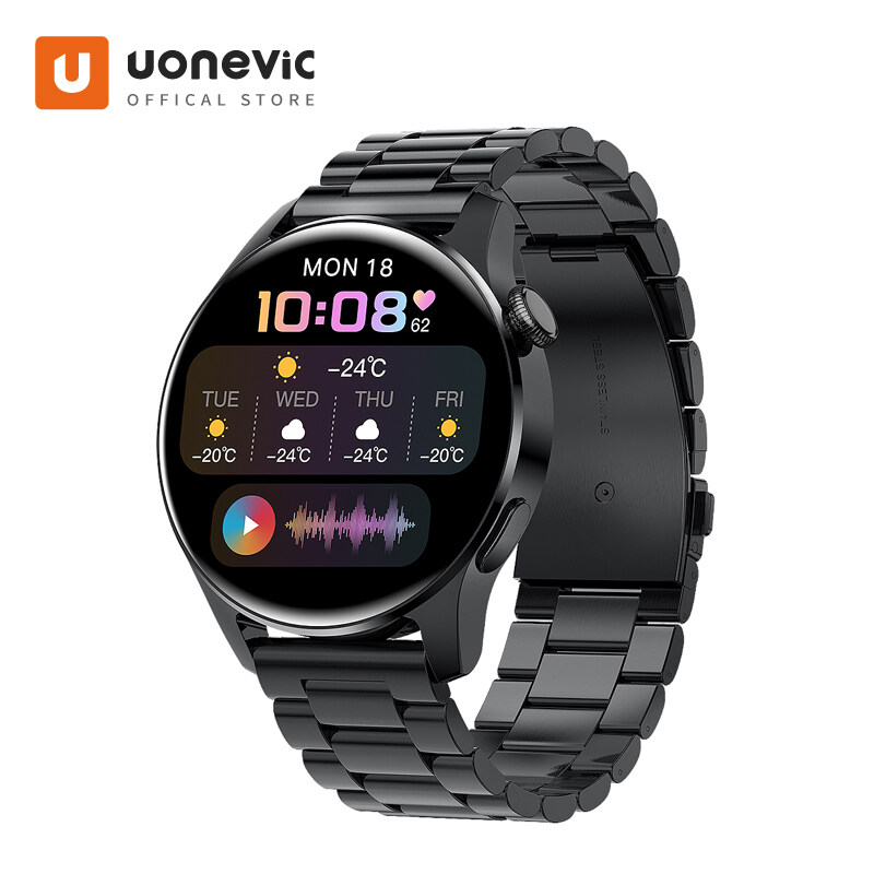 Uonevic Smartwatch Watch 3 1.28inch Full Touch Colorful Screen Bluetooth Call Long Standby Smart Watch for Men Women for IOS Android for huawei Watch 3 Pro