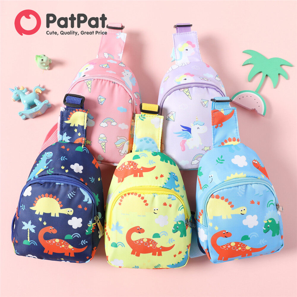 PatPat Kids Unicorn Dinosaur Pattern Chest Bag Sling Bag for Boy Girl