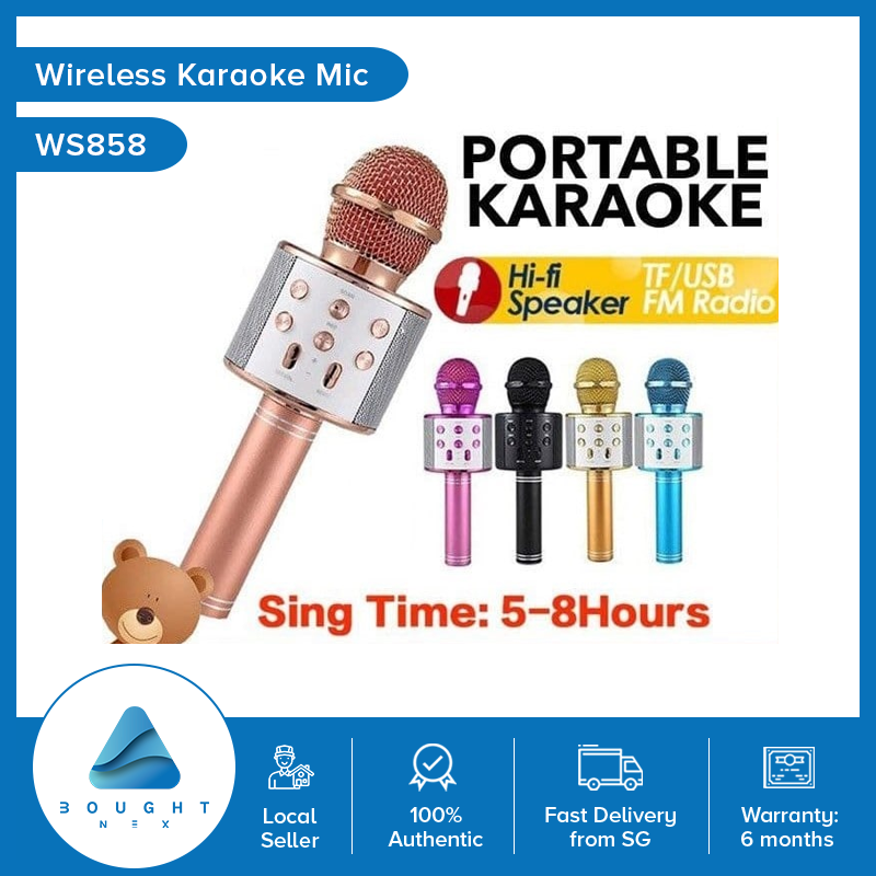 WS858 Wireless Bluetooth Karaoke Microphone 4 in 1 Portable Handheld Karaoke Machine