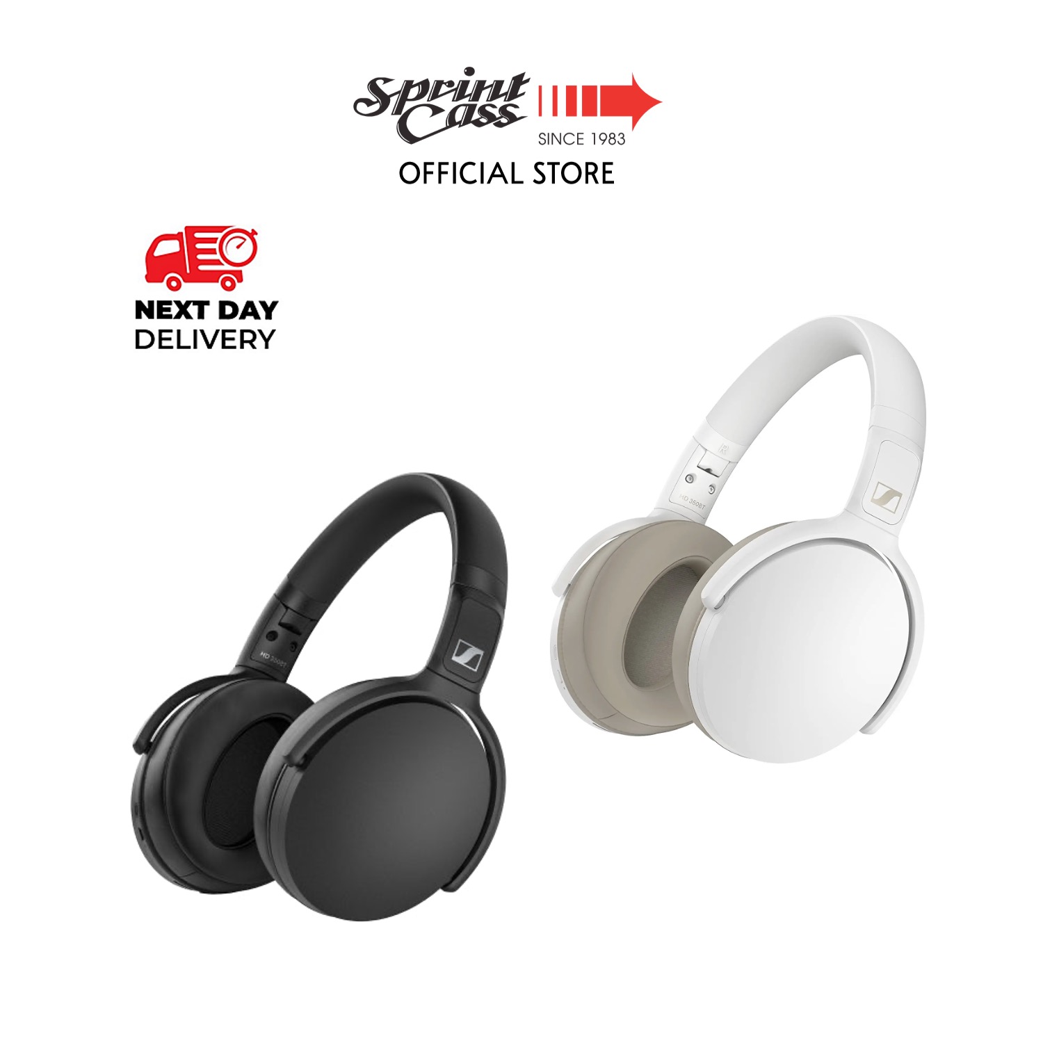 (NEXT DAY DELIVERY) Sennheiser HD 350BT Bluetooth 5.0 Wireless Headphone - 30-Hour Battery Life, White