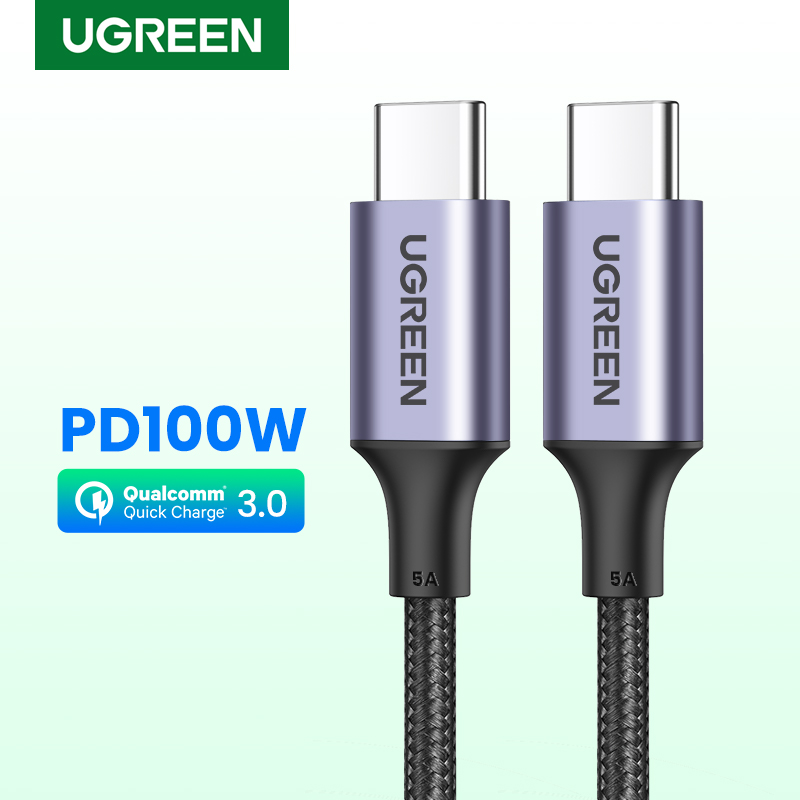 UGREEN 100W USB-C to USB-C Cable 5A Type C 100W PD Charging Cord for ipad Pro 2021 iPad pro Apple MacBook Air MacBook Pro, SAMSUNG S22 Ultra S21 S20 Note 10/S10, Huawei Matebook, iPad Pro 2022, Chrome