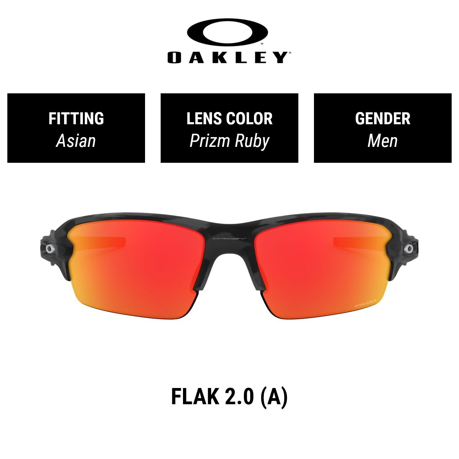 OAKLEY FLAK 2.0 (A)  OO9271 927127  Men Asian Fitting  PRIZM Sunglasses  Size 61mm