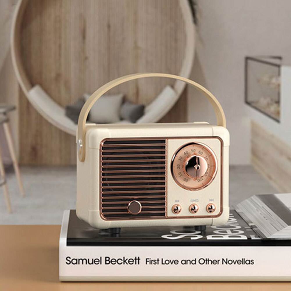 Retro Bluetooth-compatible Speaker Classical Subwoofer Portable Decoration Mini Speakers Memory Card AUX Audio Playback Travel Music Player 360 Surround High-Fidelity Sound