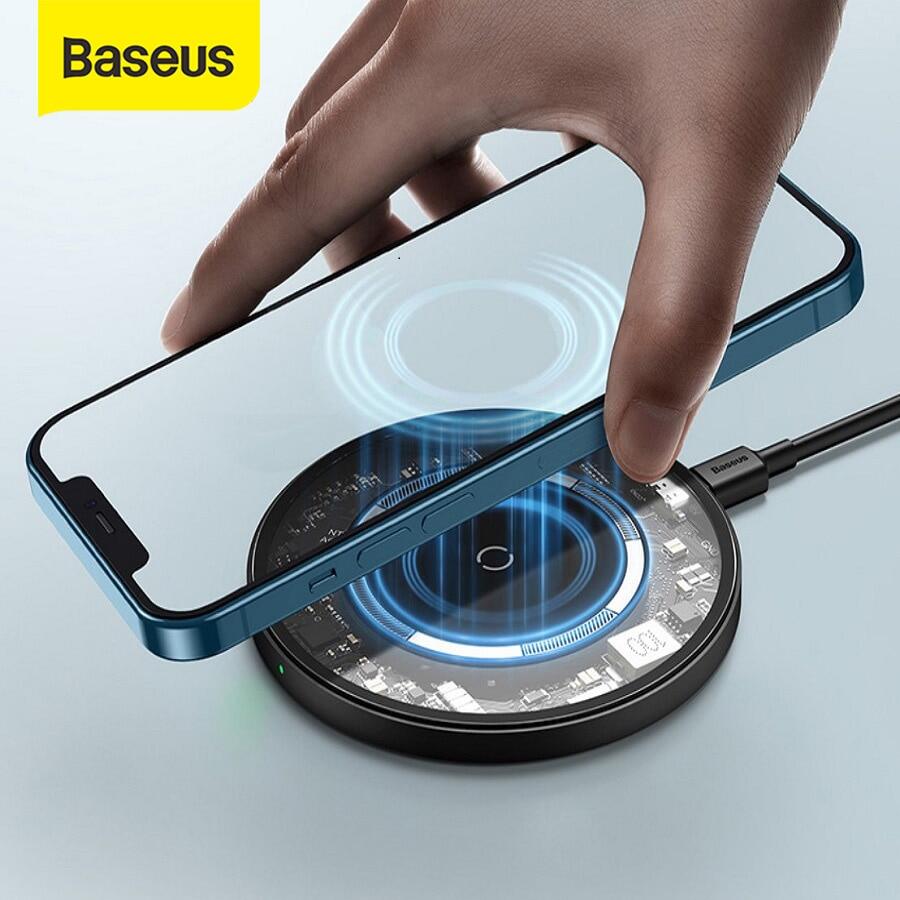 Baseus Magnetic Wireless Charger For iPhone 12 Pro Max 15W Fast Charger For iPhone 12 11 XS X XR Charger For Airpods Visible Qi