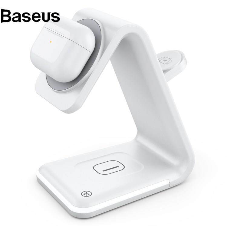 Baseus B-17 3 in 1 for Smartphone / Smart Watch / Earphones 15W Magnetic Wireless Charger Stand Desktop Cradle
