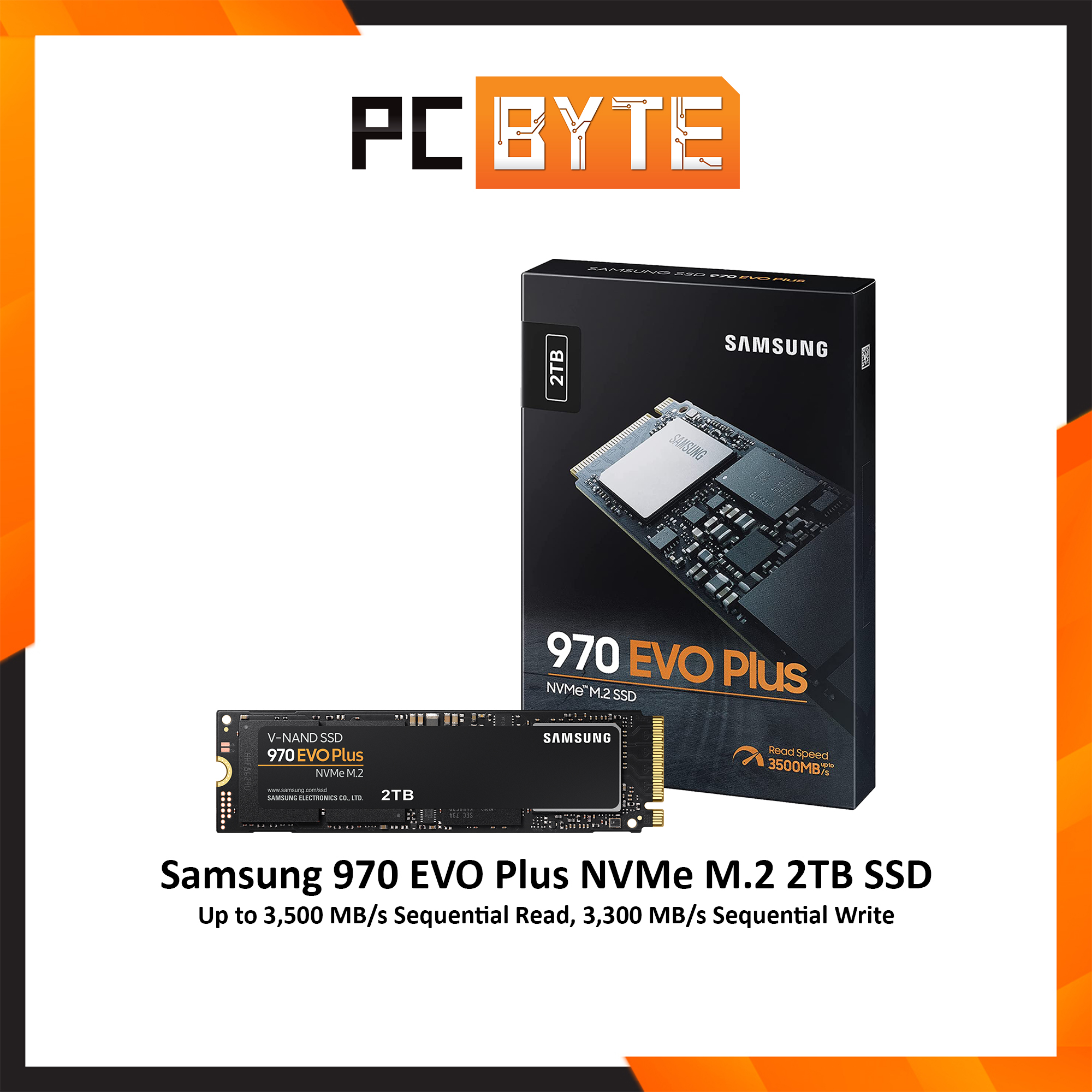 Samsung 970 EVO Plus Internal M.2 2TB SSD (PCIe Gen3x4 NVMe 1.3 | Up to R:3,500MB/s, W:3,300MB/s)