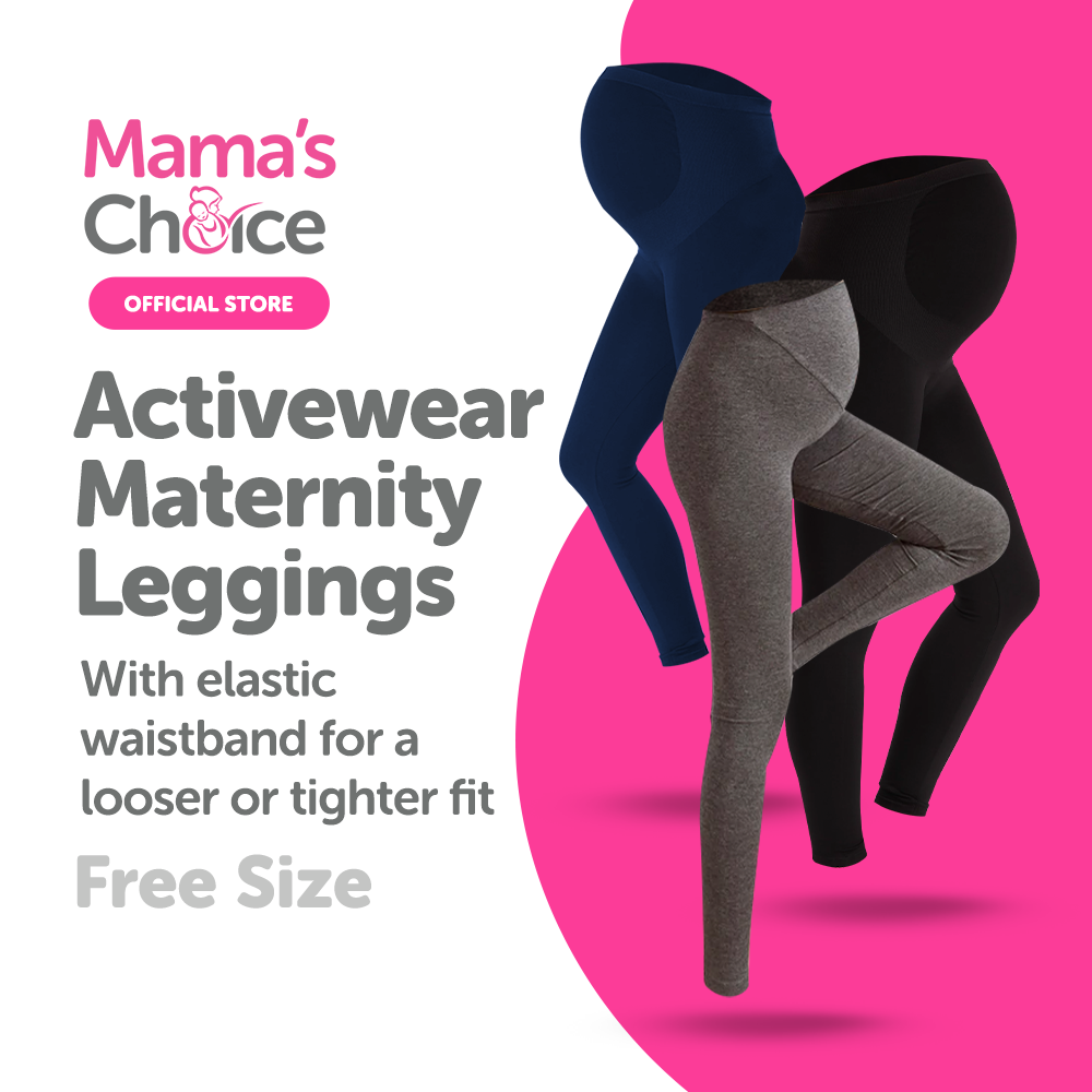 Mama's Choice Activewear Maternity Leggings (Freesize full length & high waist soft cotton pregnancy pants)