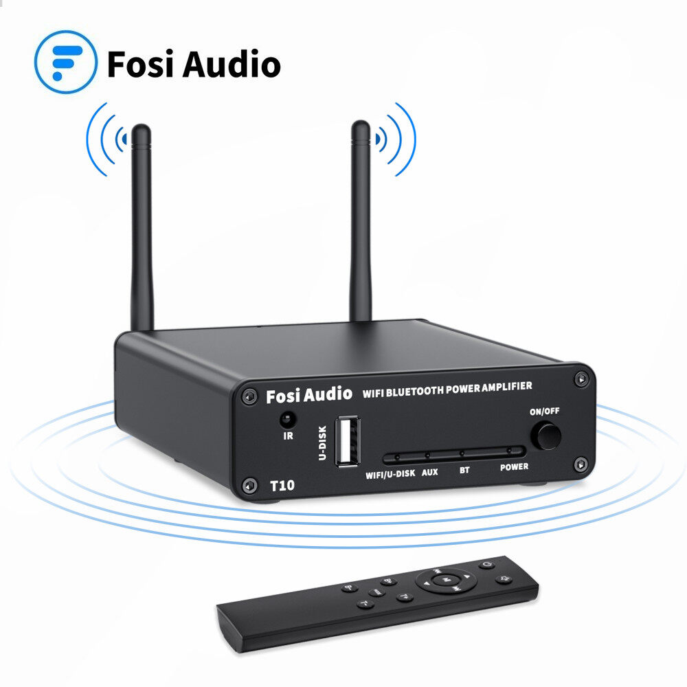 Fosi Audio T10 Stereo Sound Amp 100W Power Audio Wifi Amplifier With Integrated Wi-Fi 2.4G Bluetooth U-disk APP Remote Control With 24V Power Supply