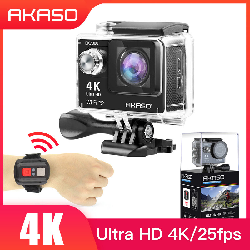 AKASO EK7000 4K 25Fps & 2.7K 30Fps WiFi Sports Action Camera Ultra HD Waterproof DV Camcorder 12MP 170 Degree Wide Angle