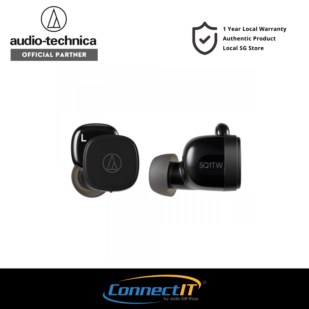Audio Technica ATH-SQ1TW Bluetooth 5.0 Earbuds With Touch Control and Low Latency (1 Year Local Warranty)