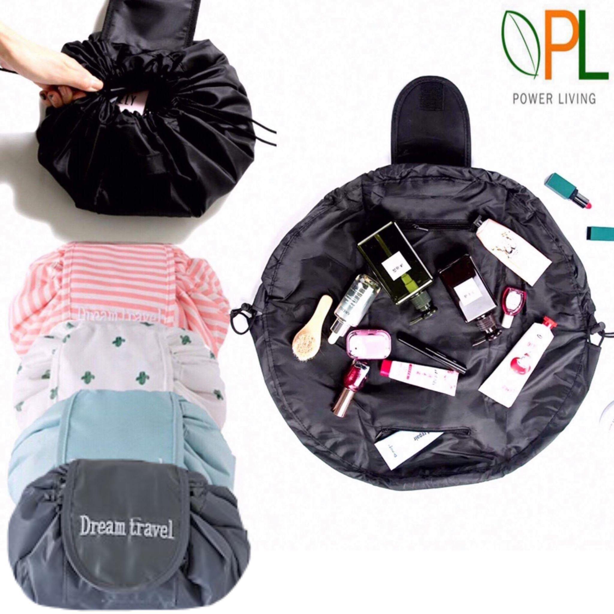 Travel Organiser Makeup Toiletries Bag Foldable Travel Bags Travel Storage Bag Lazy Drawstring Travel Cosmetics Bags Make Up Bag Large Capacity Travel Accessories