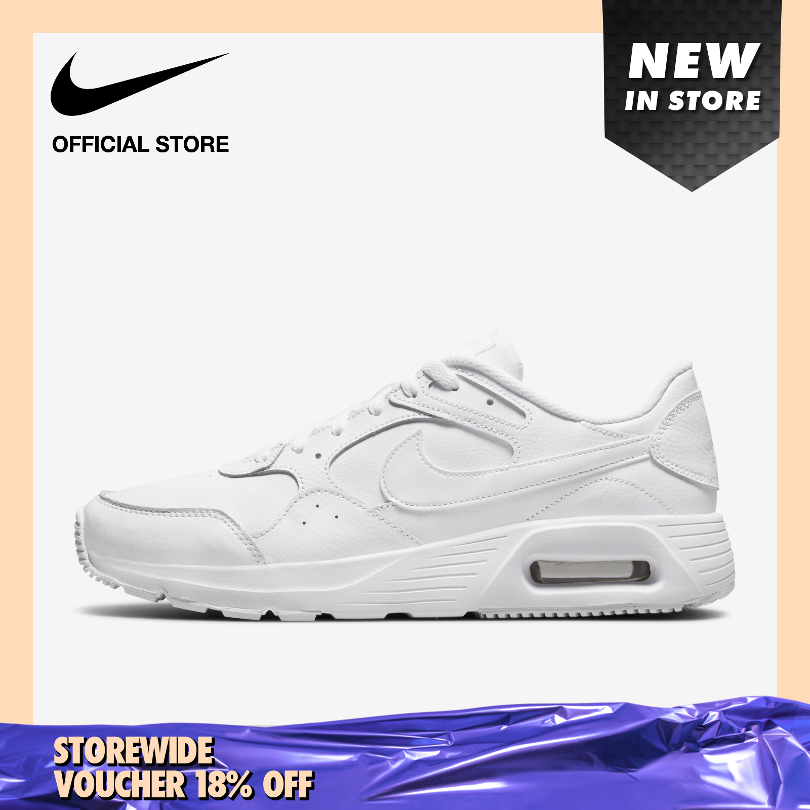 Nike Men's AIR Max SC Leather Shoes - White