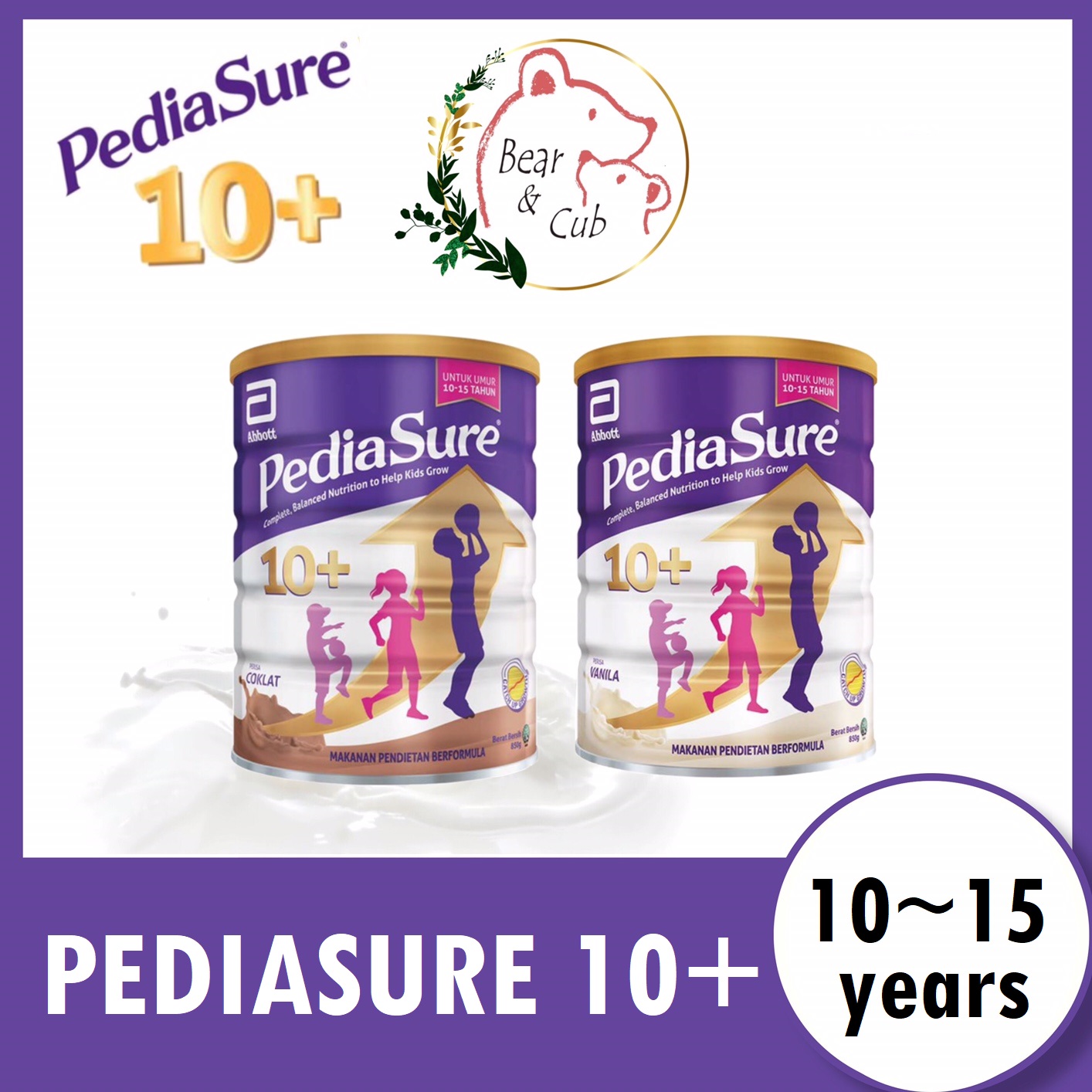 Pediasure 10+ Vanilla/ Chocolate 850g (Scientifically designed for 10-15 years)