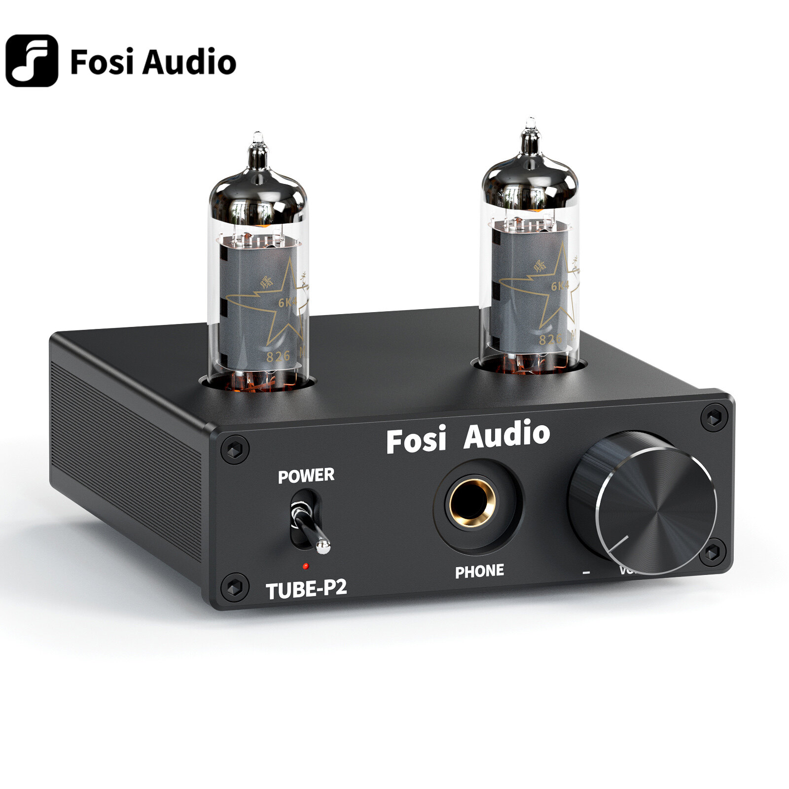 Fosi Audio P2 integrated Portable Headphone Amplifier Vacuum Tube Amp Mini HiFi Stereo Audio with Low Ground Noise for Headphone With 12V Power Supply