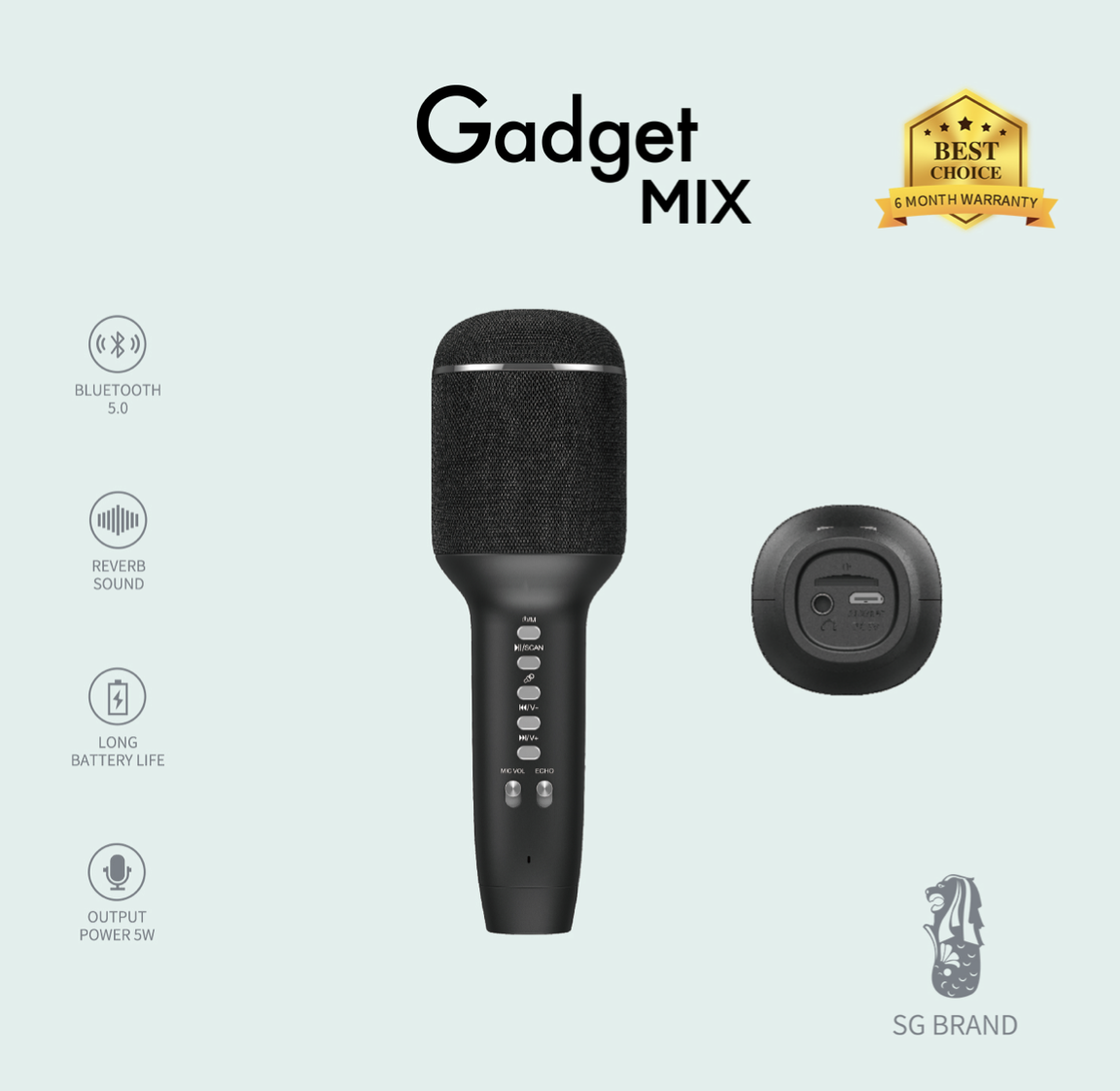 Gadget MIX DIGINUT - DK-120 Bluetooth Microphone/ Bluetooth Version 5.0/ Playback Function/ TF Card Support