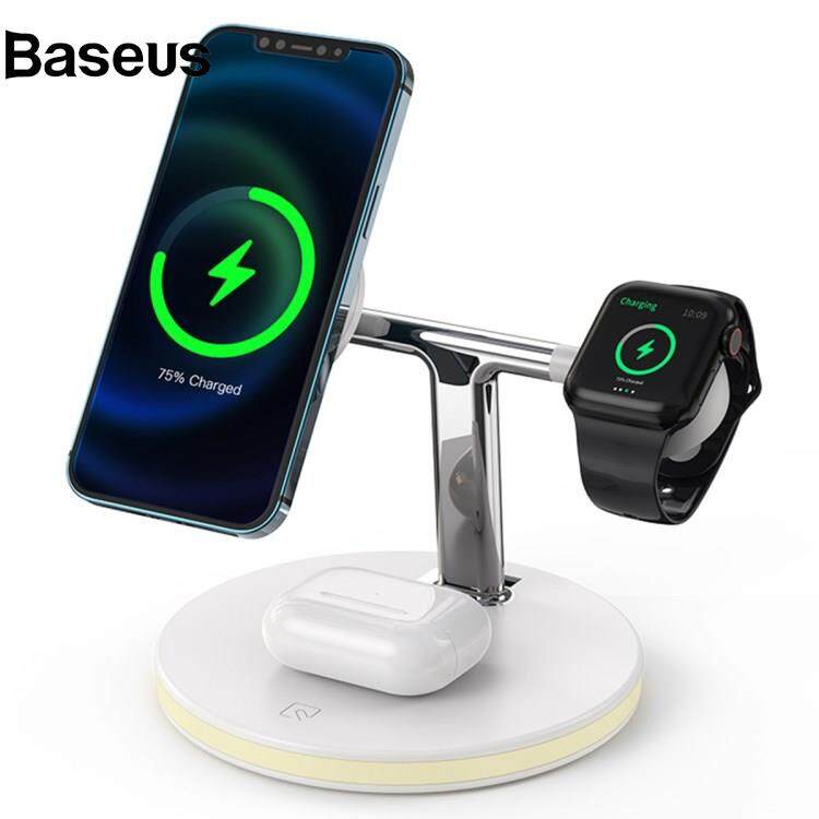 Baseus JJT-980 Desktop Charging Stand 3 in 1 Detachable Magnetic Wireless Charger for iPhone / Apple Watch / Earphones