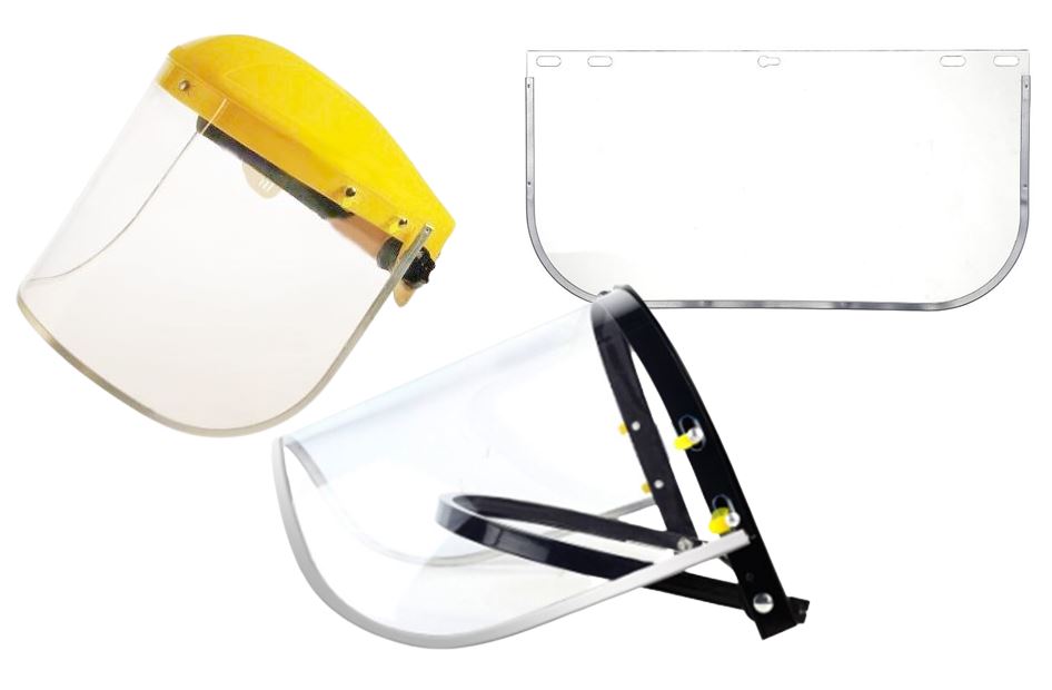 Face shield replacement parts screen, helmet bracket, forehead , visor