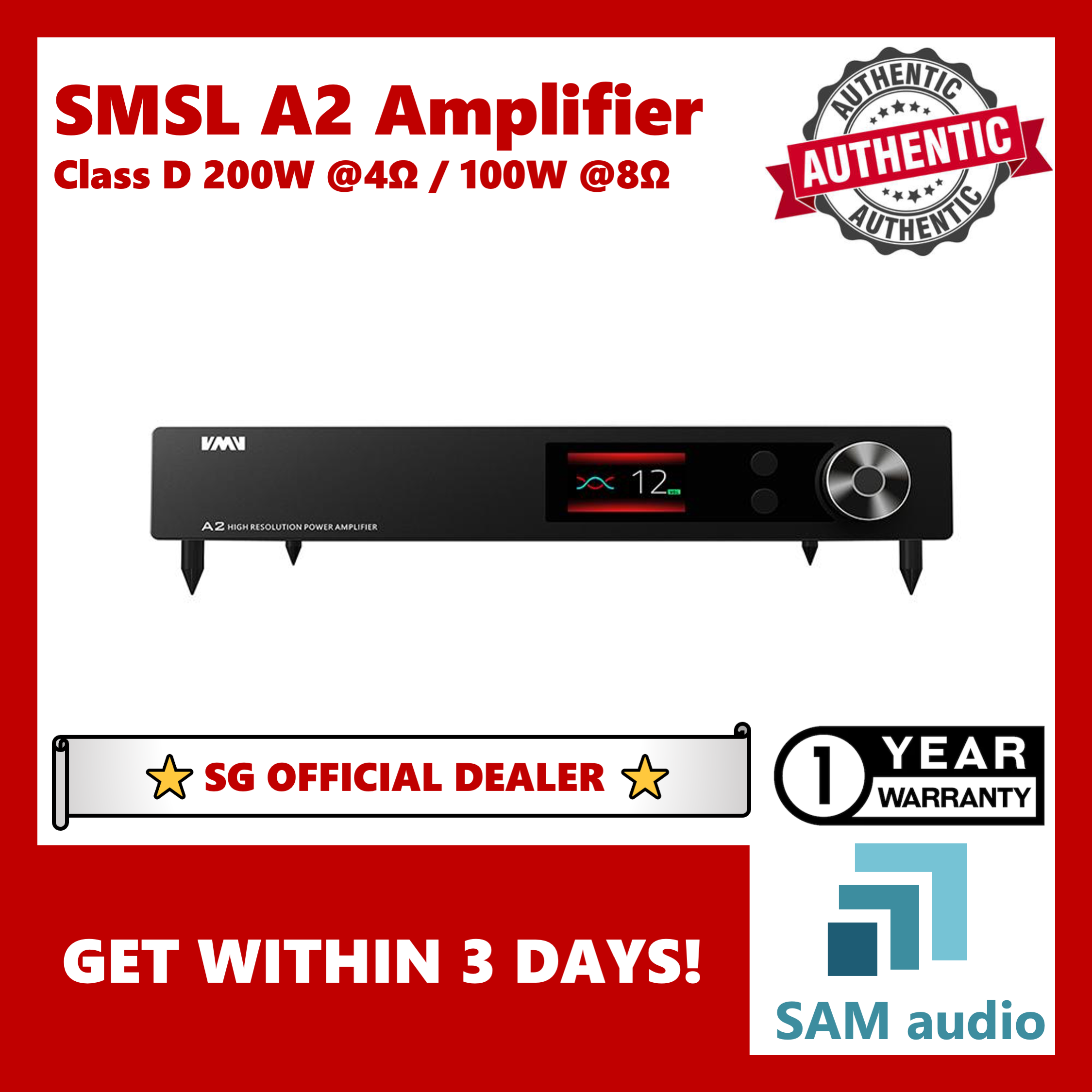[?SG] SMSL VMV A2, Power Amp 100W, LDAC Bluetooth