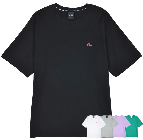 [EVISU KOREA] Chain Embroidery Hills loose fit Short-sleeve T-shirt