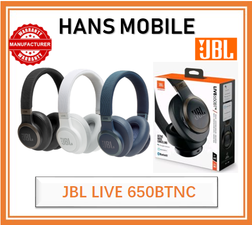 JBL LIVE 650BTNC WIRELESS NOICE CANCELLATION HEADPHONE - HANS MOBILE - BLACK/WHITE/BLUE - 1 YEAR LOCAL OFFICIAL WARRANTY