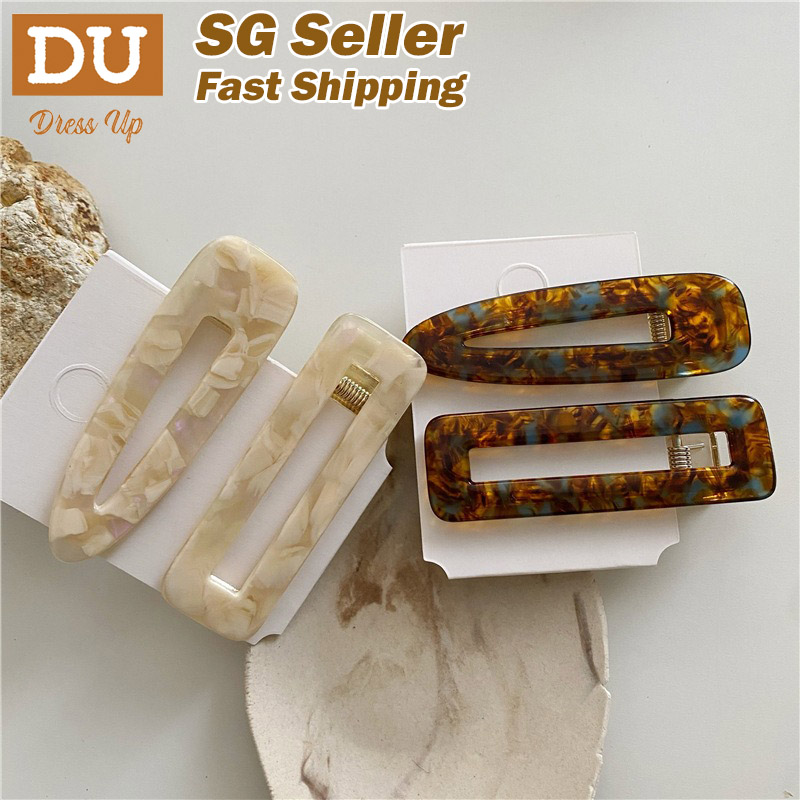 [SG?Vintage] 2pcs Set Acetate Hair Clips Hair Barrettes for Women and Girls, Fashion Acetate Hair Clip Barrette Set, Great Hair Accessories for Parties Birthdays Everyday Hair Styling