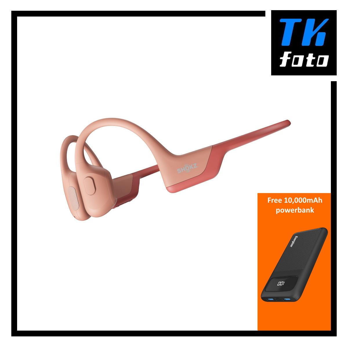 Shokz (Formerly known as Aftershokz) OpenRun Pro Premium Bone Conduction Open-Ear Sport Headphones (Free: Energizer 10,000mAh Powerbank)