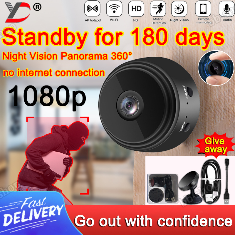 too small to be seen?A9 small cctv camera cctv camera 1080P Ultra HD bulb cctv camera connect to cellphone with voice 360°panoramic voice Infrared Security Camera night vision Mobile hidden camera con