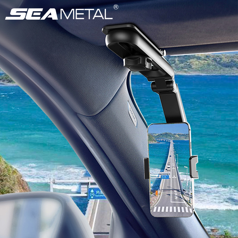 Multifunctional Car Sun Visor Phone Holder 1080° Rotatable for 4-7 Inch Car Cell Phone Bracket