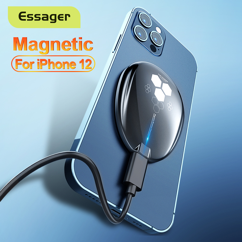 Essager 15W Qi Magnetic Wireless Charger Compatible with iPhone 12 11 Pro Max Mini X 8 Magic Induction Fast Wireless Charging Pad For Apple