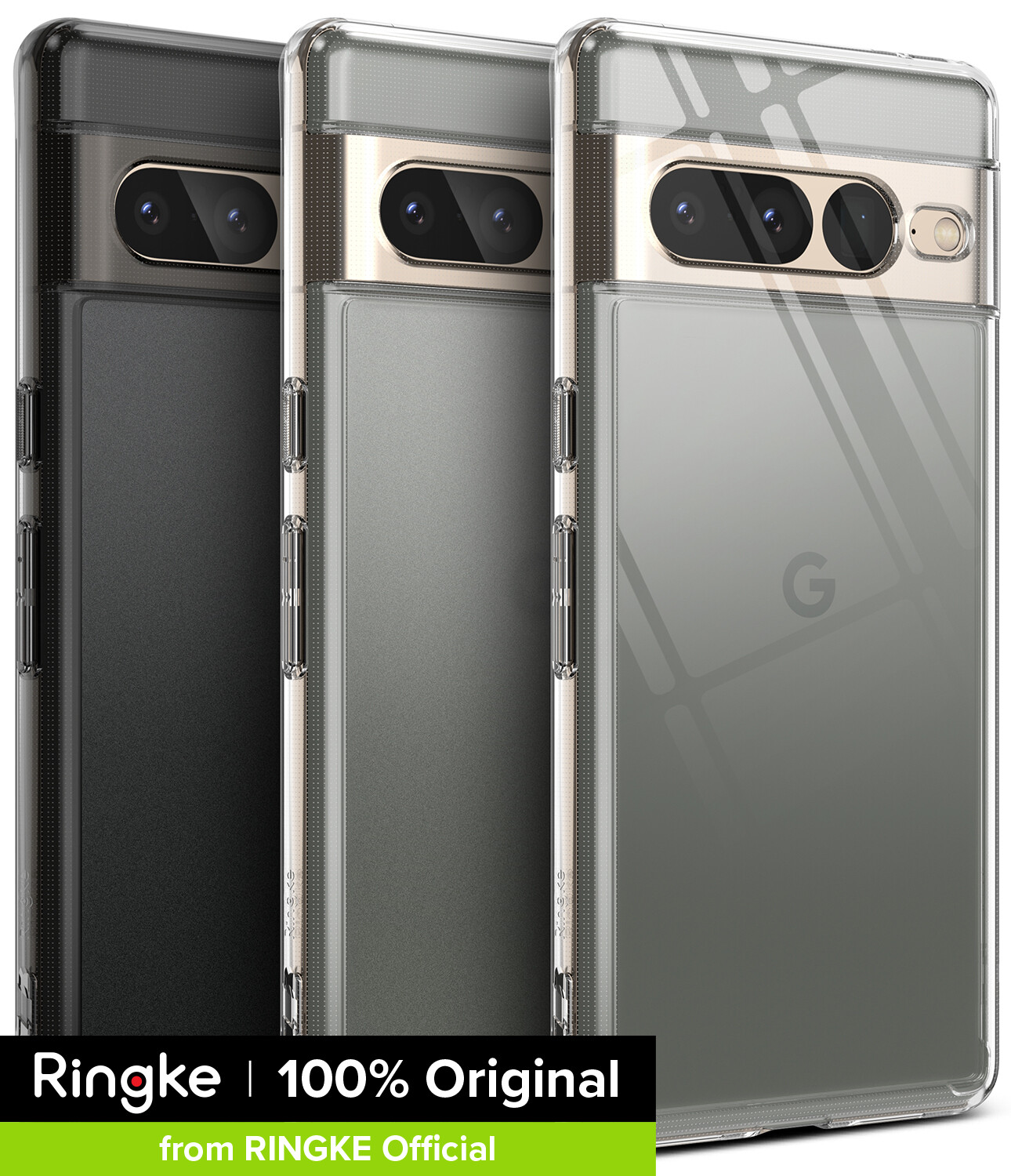 Ringke Fusion Compatible with Google Pixel 7 Pro Case, Transparent Hard Back Shockproof TPU Bumper Cover with Wrist Strap
