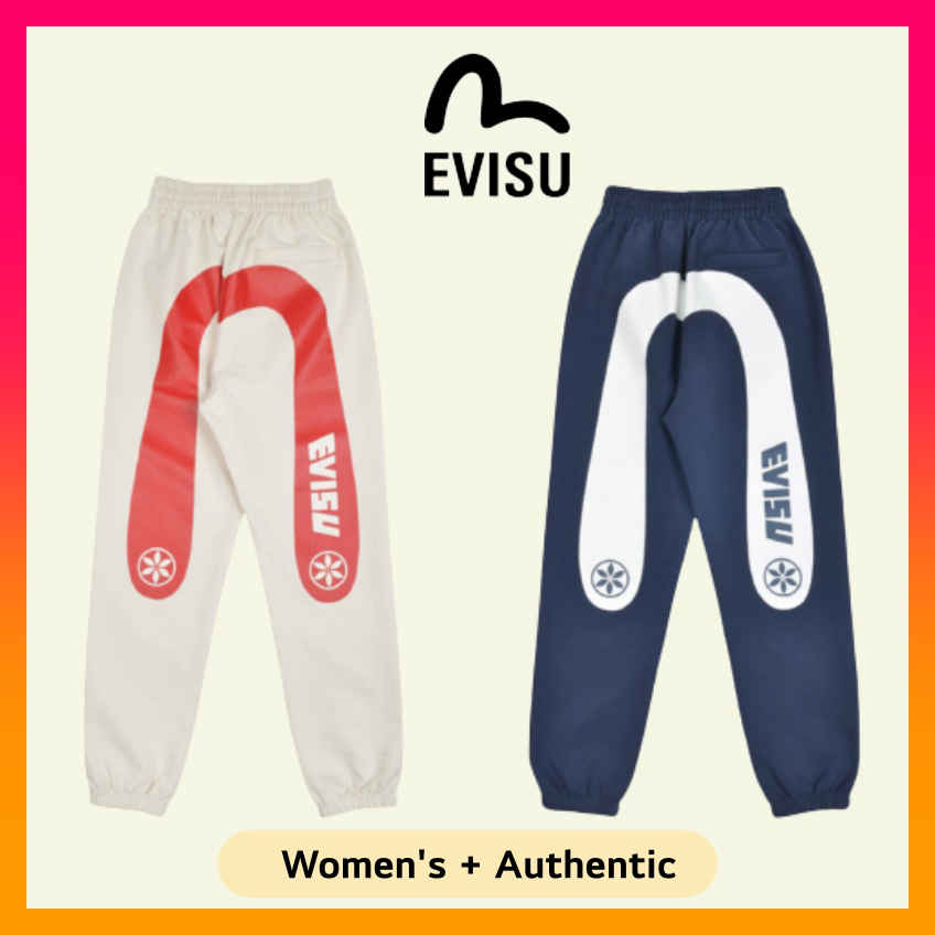 Evisu Back Band Big Hills Oriental Daimaru Women's Jogger Pants