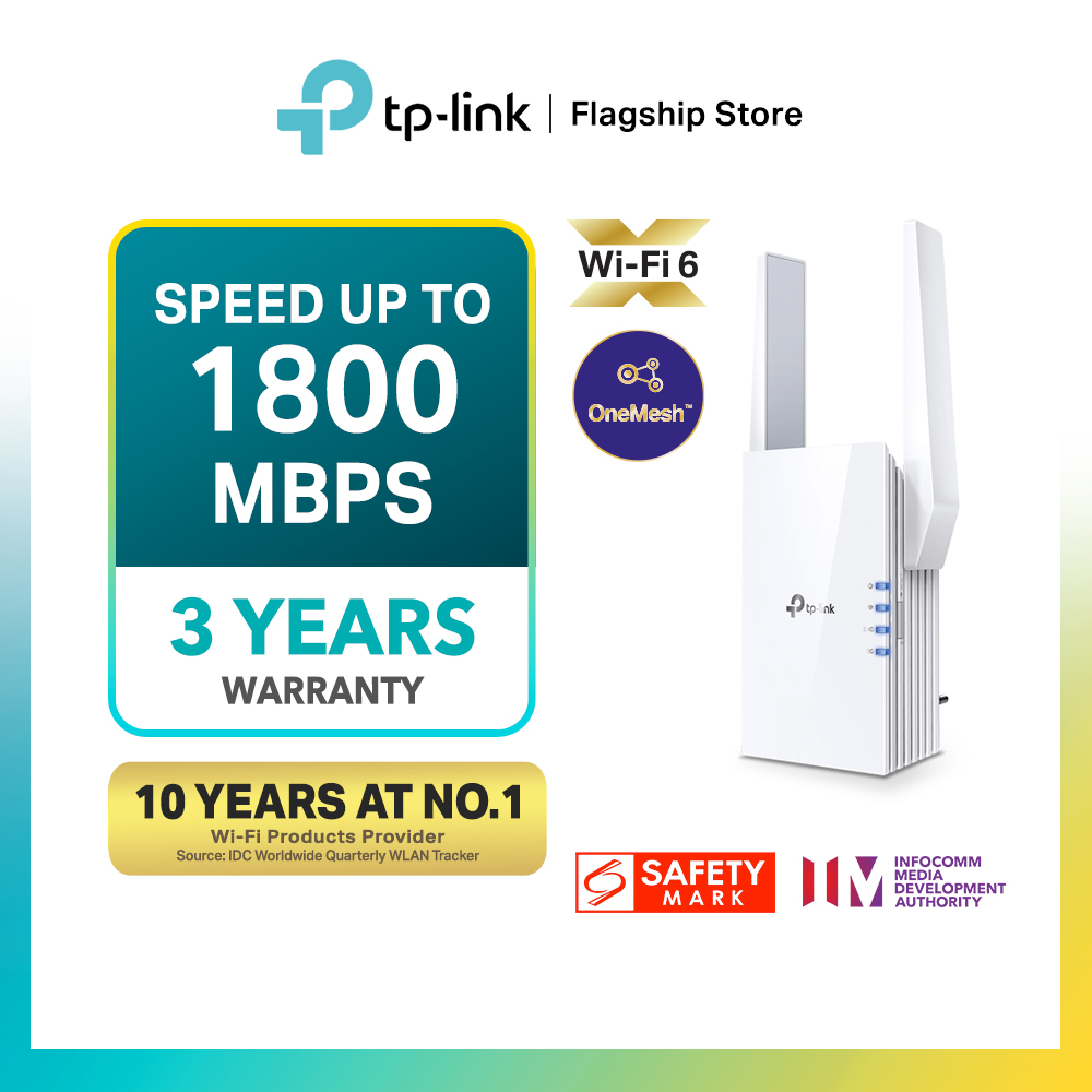 TP-LINK RE605X AX1800 Dual Band Gigabit Wireless WiFi Range Extender/booster/AP mode (Supports OneMesh, Works with any router)